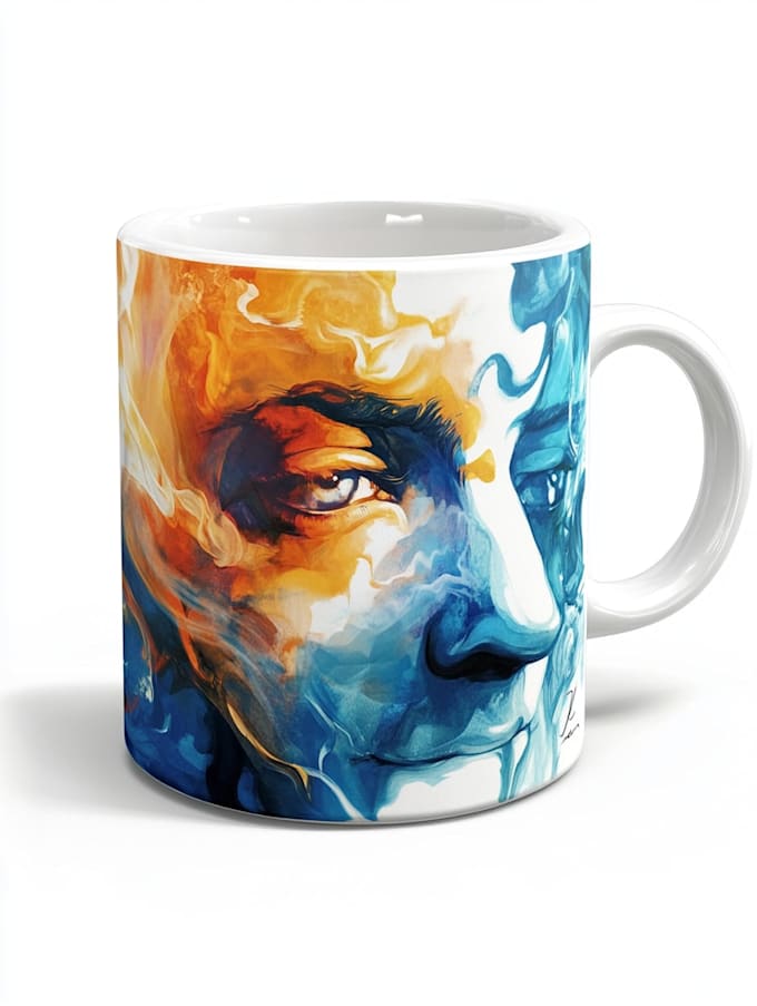 draw coffee mug design, custom mug design