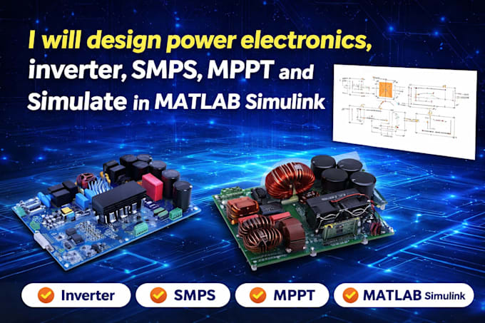 Design power electronics inverter smps mppt and simulate in matlab ...
