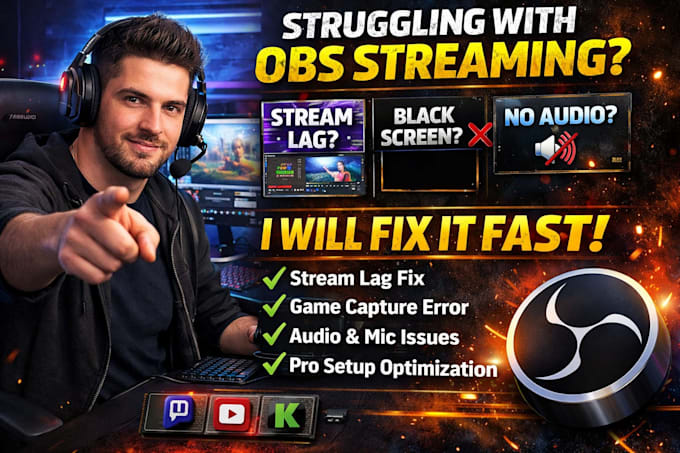 fix obs stream lag, black screen, audio issues, andoptimize your streaming setup
