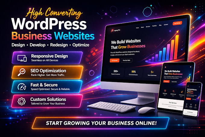 build, design, redesign, develop, customize wordpress website with elementor pro