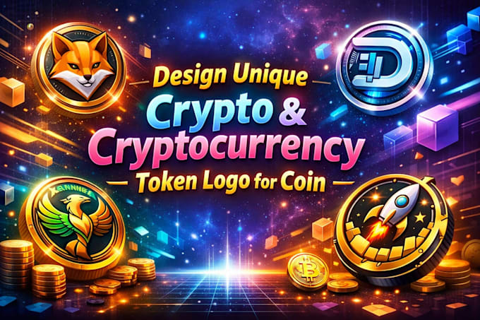 design unique crypto and cryptocurrency token logo for coin