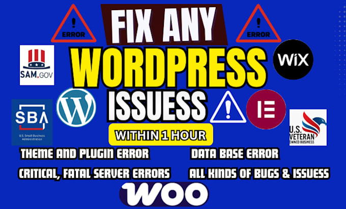 fix wordpress issues, critical error, wordpress bug fixing, woocommerce errors