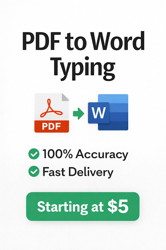 convert pdf to word and do fast typing work