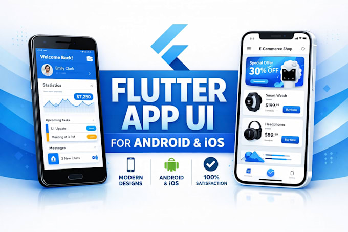 design flutter app UI for android and ios
