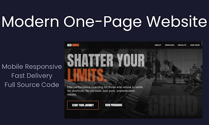 Create a modern responsive one page website for your business by ...