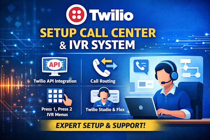 setup twilio api call routing ivr setup call centre and twilio studio flex