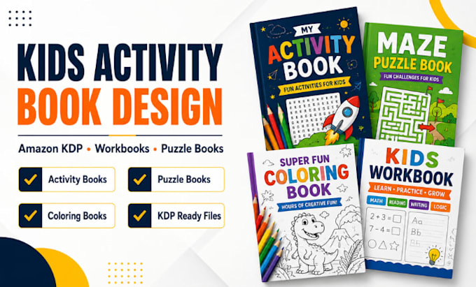design educational workbook, children activity book for teachers and kpd