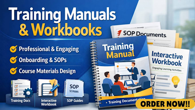 design employee training manual, workbook, training resources for companies