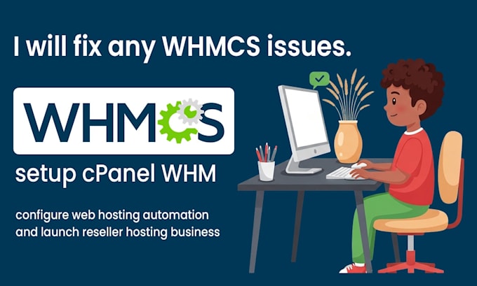 install whmcs, setup cpanel whm, configure web hosting
