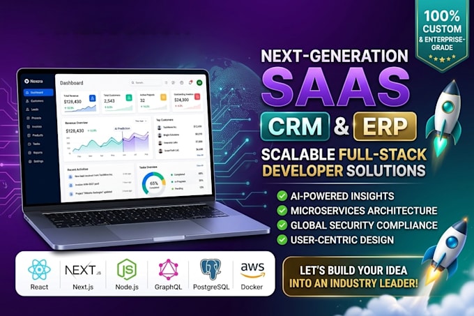 develop custom full stack web application, saas platform, CRM or erp