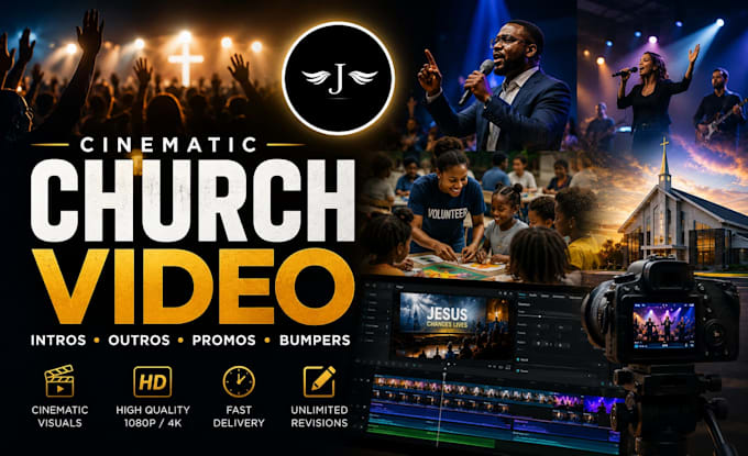 create a cinematic church intro, sermon bumper and worship video