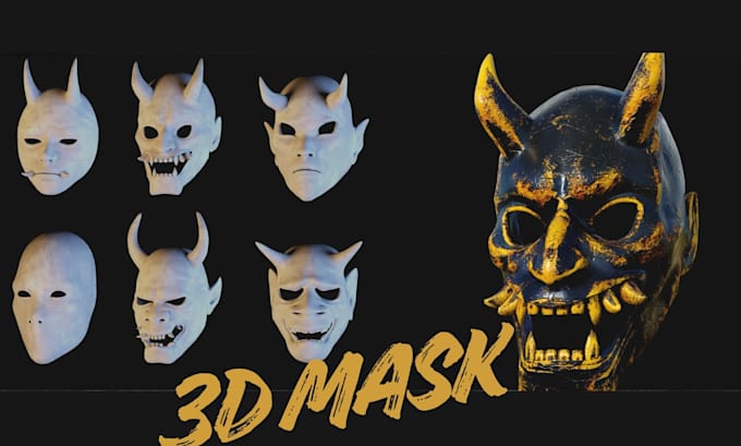 Design custom 3d mask 3d helmet cosplay mask halloween mask stl for 3d ...