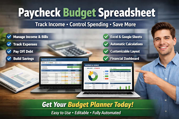 create a paycheck budget spreadsheet financial planner in excel or google sheets