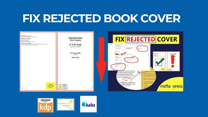fix, edit, format rejectedbook for amazon KDP, ingram spark, lulu formatting