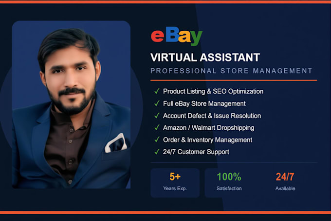 ebay virtual assistant for full store management listings  account issues