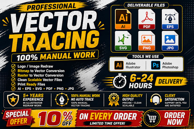 manually trace bitmap or raster image to vector
