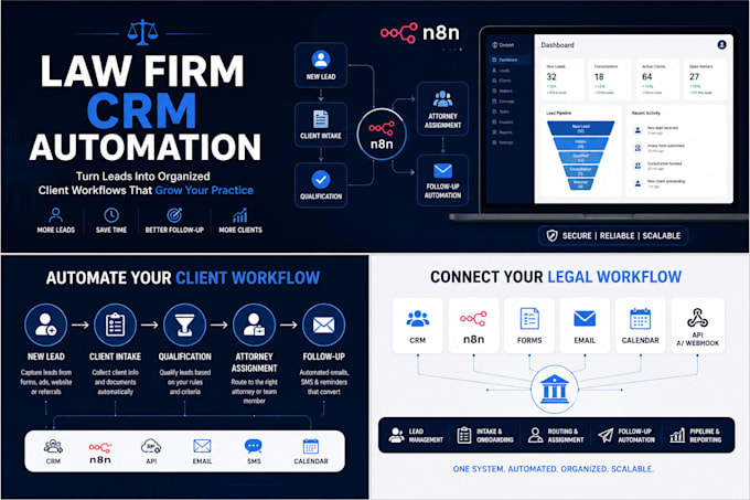 automate your law firm CRM, legal client intake, lead management and workflow