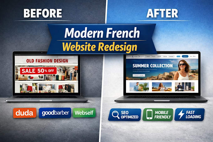 design french website builder duda ecommerce goodbarber webself sitew redesign