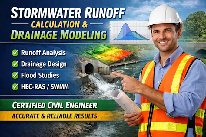perform stormwater runoff calculation and drainage modeling