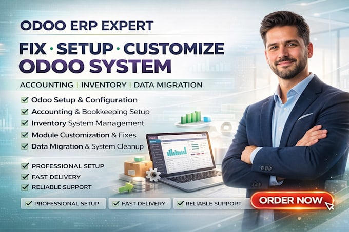 fix customize setup odoo erp accounting inventory data migration