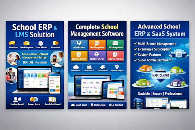 develop school management software erp lms for school, college, academy