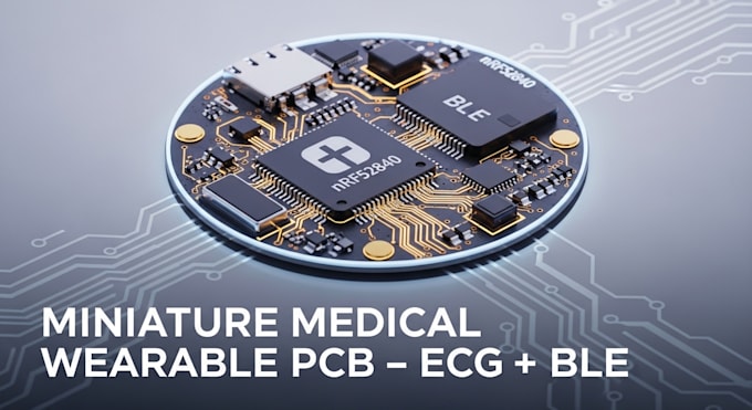 develop miniature medical wearable pcb with nrf52840, ecg afe ble