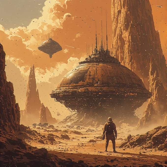 draw sci fi illustration and sci fi sci fi illustration