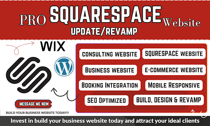 redesign and revamp squarespace website with booking and and acuity setup