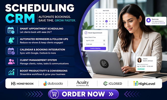 setup scheduling dubsado honeybook calendly acuity vagaro iclosed monday CRM