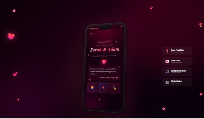 create a romantic or birthday surprise website gift
