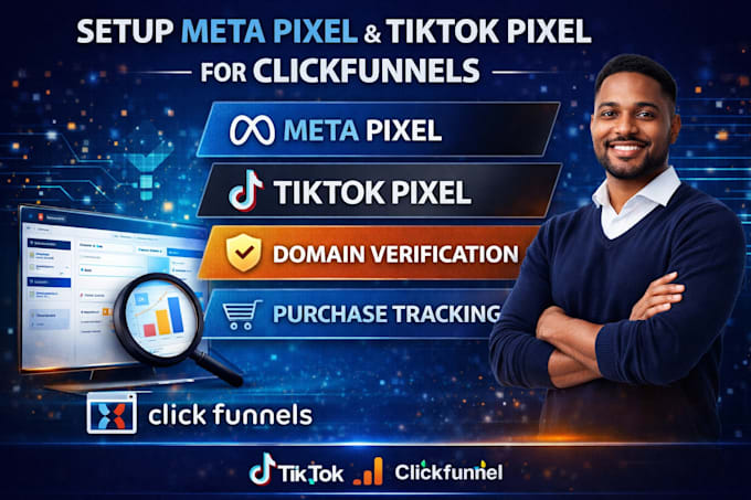 meta pixel tiktok pixel domain verification purchase tracking for clickfunnels