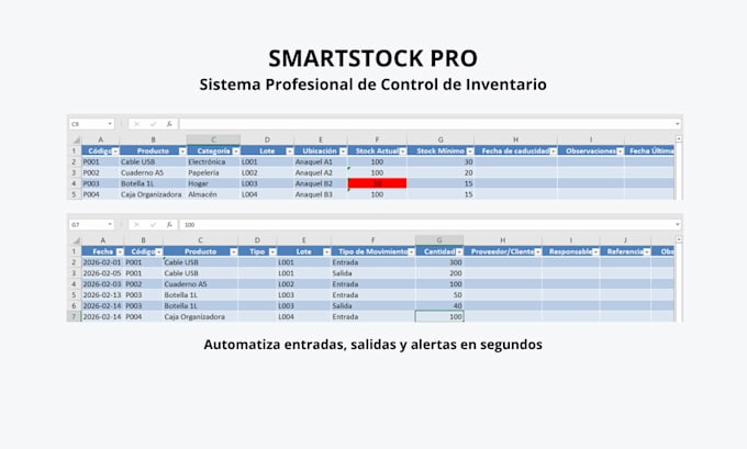 create a professional excel inventory management system