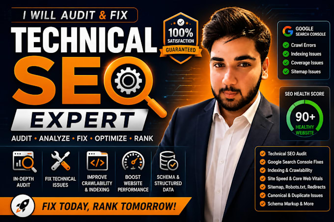 do a website audit and fix technical SEO errors using semrush and gsc