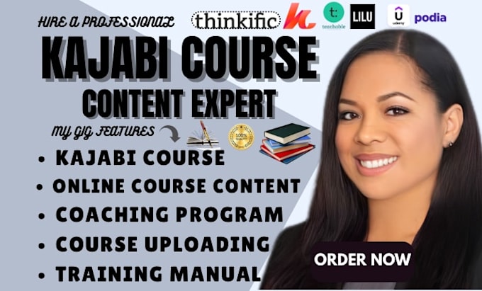 create your kajabi course content and coaching program