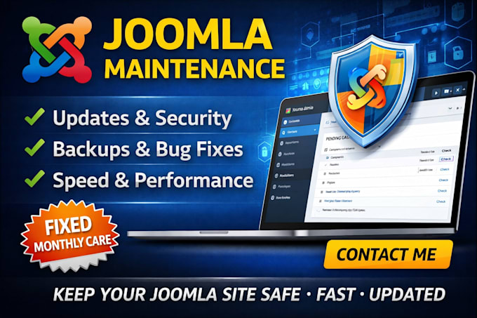 provide monthly joomla website maintenance updates and support