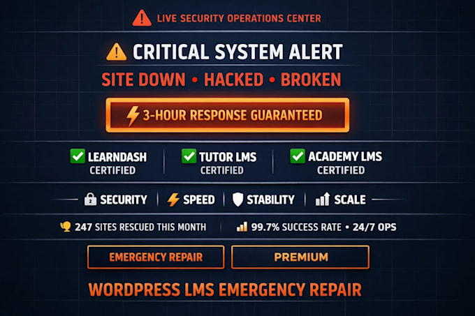 Fix hacked broken wordpress lms learndash tutor lms academy lms plugin ...