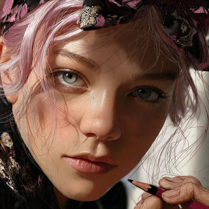 create realistic digital portrait illustration