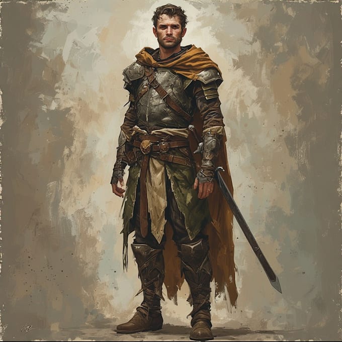 draw a fantasy character for dnd, pathfinder, etc