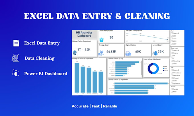do data entry, cleaning, excel and power bi dashboards