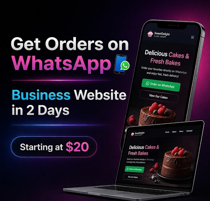 create responsive business websites with order system