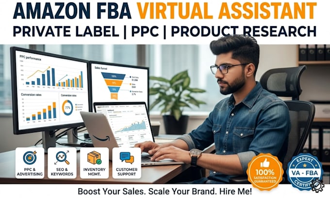 be expert amazon virtual assistant for fba private label and PPC management