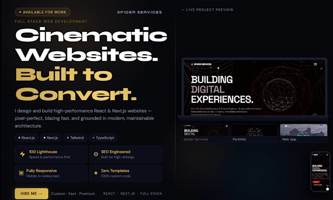 Develop a fast and responsive custom website using nextjs,react and ...
