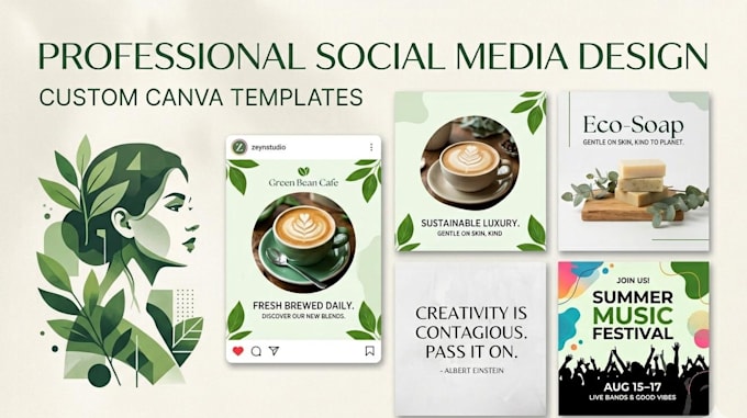 Design professional social media posts and templates using canva by ...