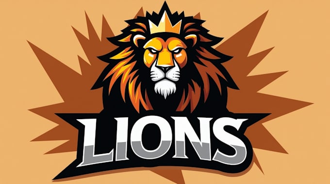 make eye catching king lion head logo in my style