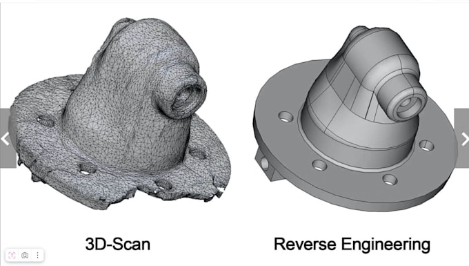 Do 3d reverse engineer from 3d scan step stl or model to solid cad ...