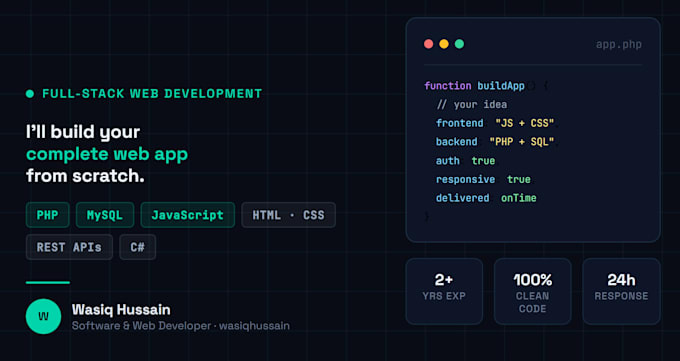a full stack web app with PHP mysql and javascript