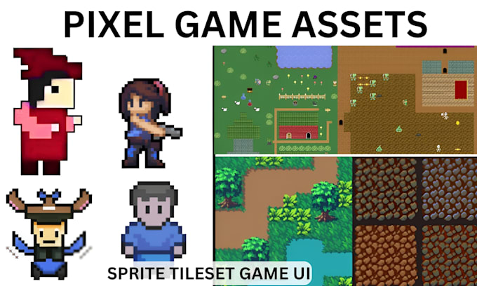 do pixel art character sprite sheet 2d game assets tileset animation rpg maker