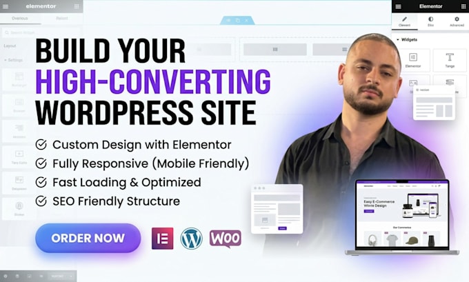 build a modern wordpress website using elementor