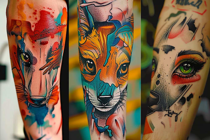 design a bold custom color tattoo artwork