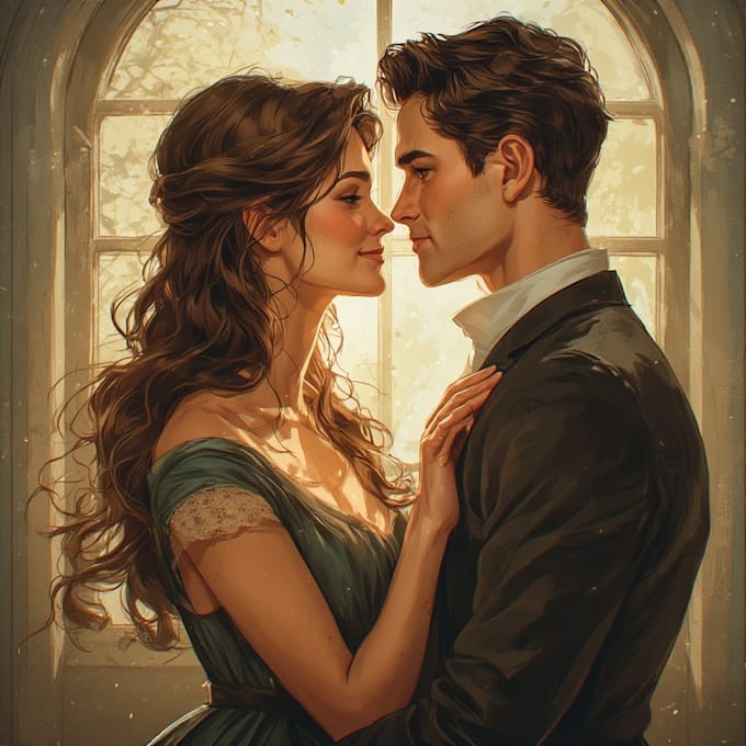 draw a beautiful couple portrait